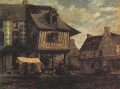 Theodore Rousseau Marketplace in Normandy (san04) oil painting image